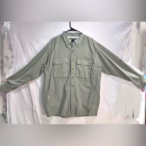 ExOfficio Men's Iconic Air-Strip Button-Front Shirt Jacket - Sage Mens L
